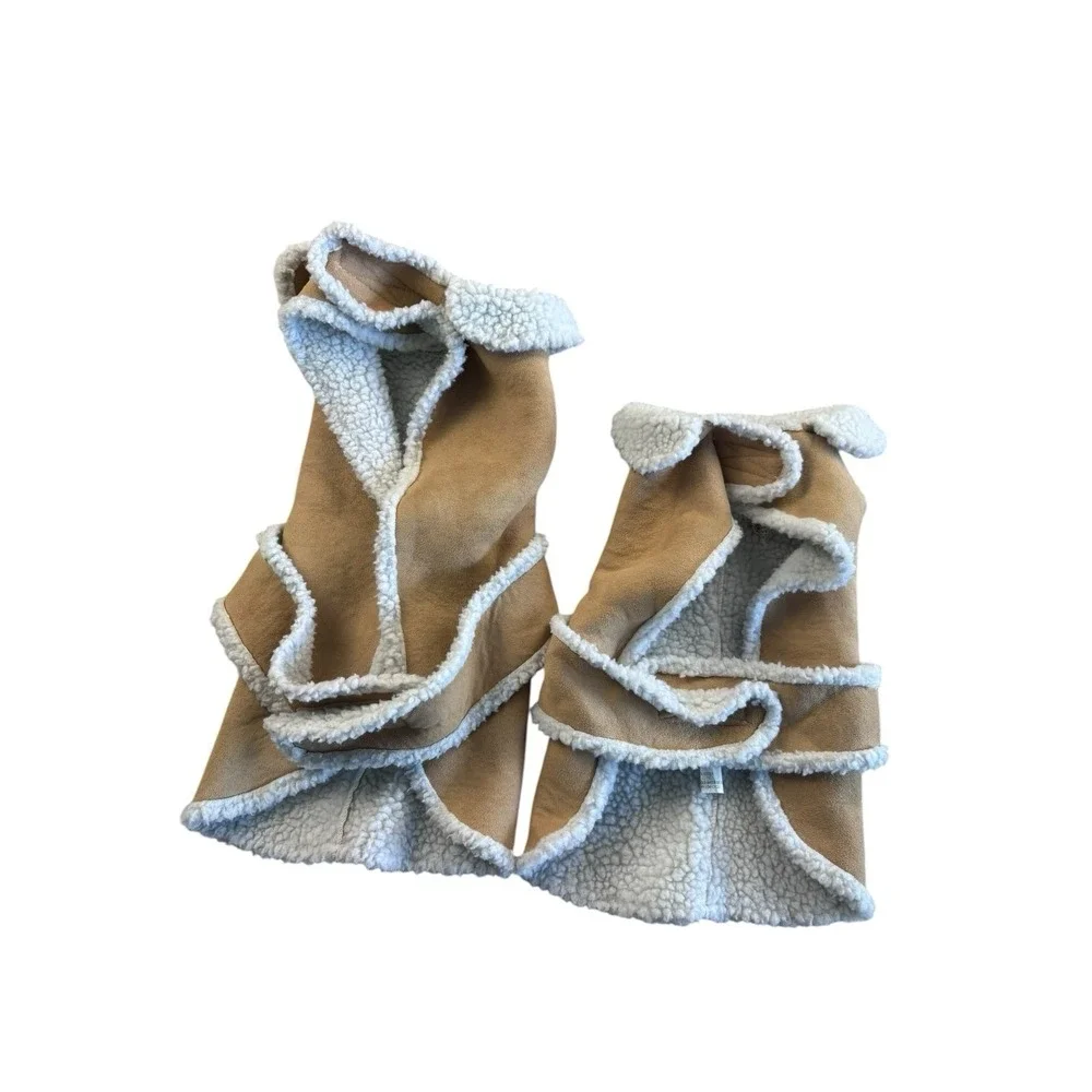 Dog Sherpa Poncho Cape‎ Bundle 2pc Reversible Cozy Pet Jacket